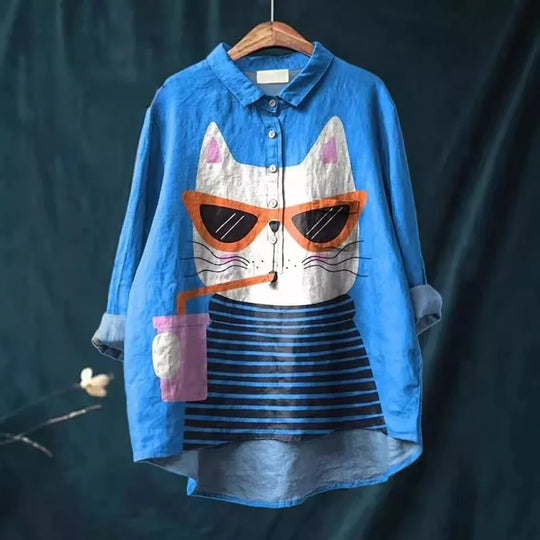 Heidi-Mode | Katzenkunst Auf Weißem T-Shirt
