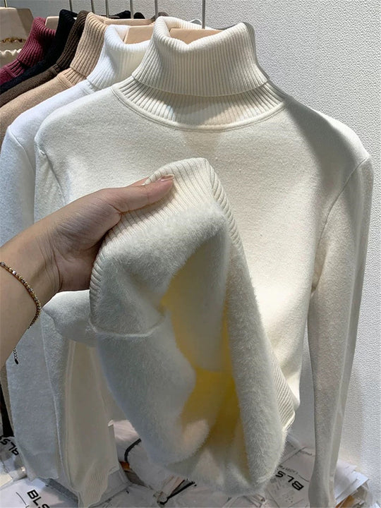 Elegante Pullover mit vollem Ärmeln und hohem Kragen