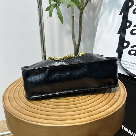 Heidi-Mode | Moderne und Trendige Damen-Crossover-Tasche, Klassisches Pu-Leder, Damenschultertasche, Einfache Kette, Quadratisches Portemonnaie