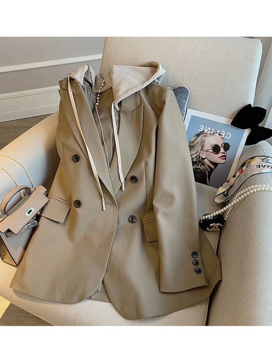 Heidi-Mode | Oversized Blazer Mit Kapuze Für Damen