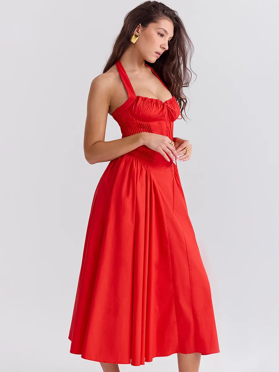 Heidi-Mode | Halter Urlaub Midi Kleider