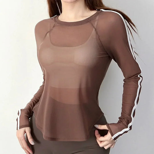 Heidi-Mode | Cloud Hide Hot Mädchen Sport T-Shirts Frauen Top Mode Yoga T-Shirts Gym Damen Training Cover Up Herbst Lange Ärmel Bluse Sportbekleidung