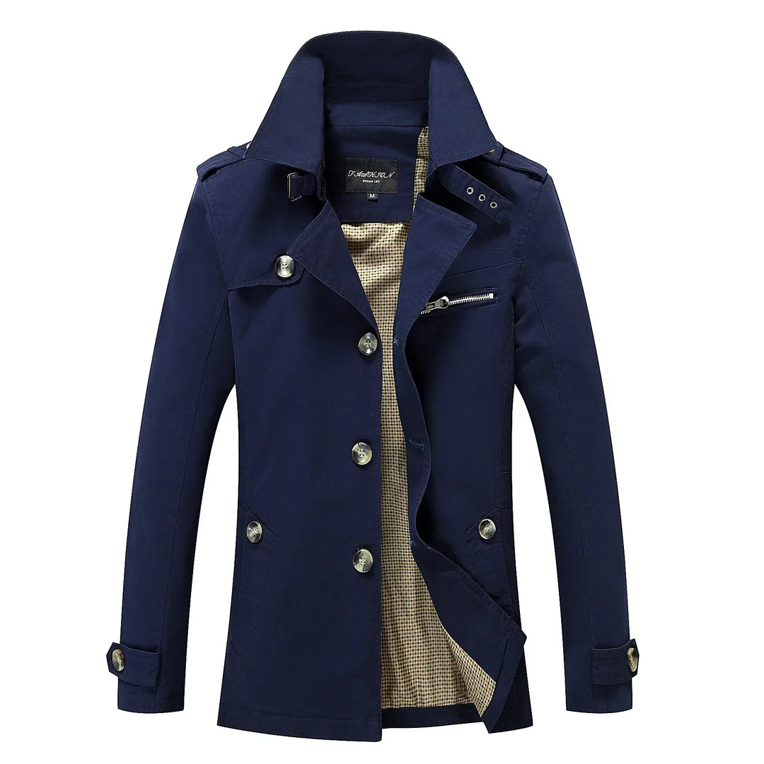 Heidi-Mode - Stylischer langer Herbst-Trenchcoat für Herren