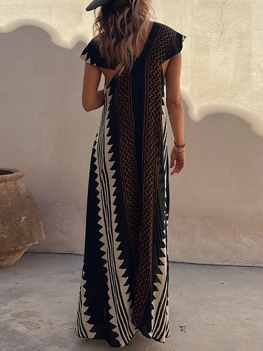 Heidi-Mode | Maxi Strandkleid mit Ethno-Muster