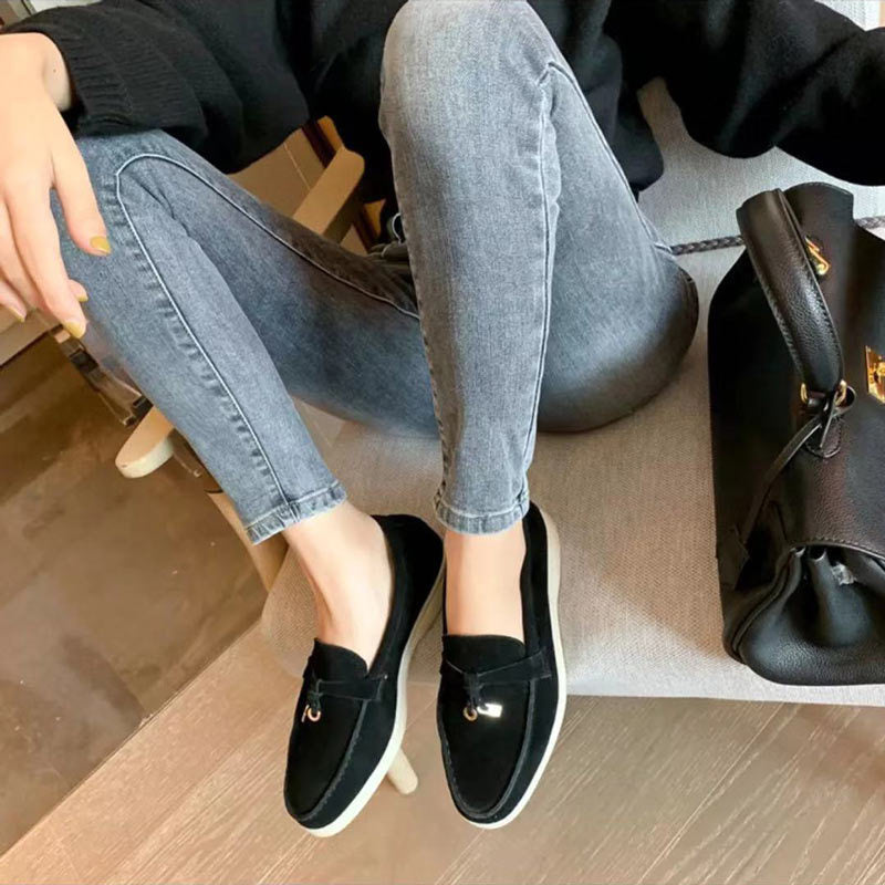 Heidi-Mode Loafers Damen-Loafer mit Schloss-Detail
