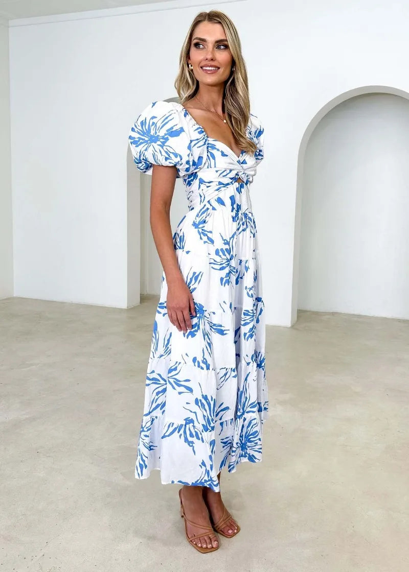 Heidi-Mode | Puffärmel Off Shoulder Maxi Kleider