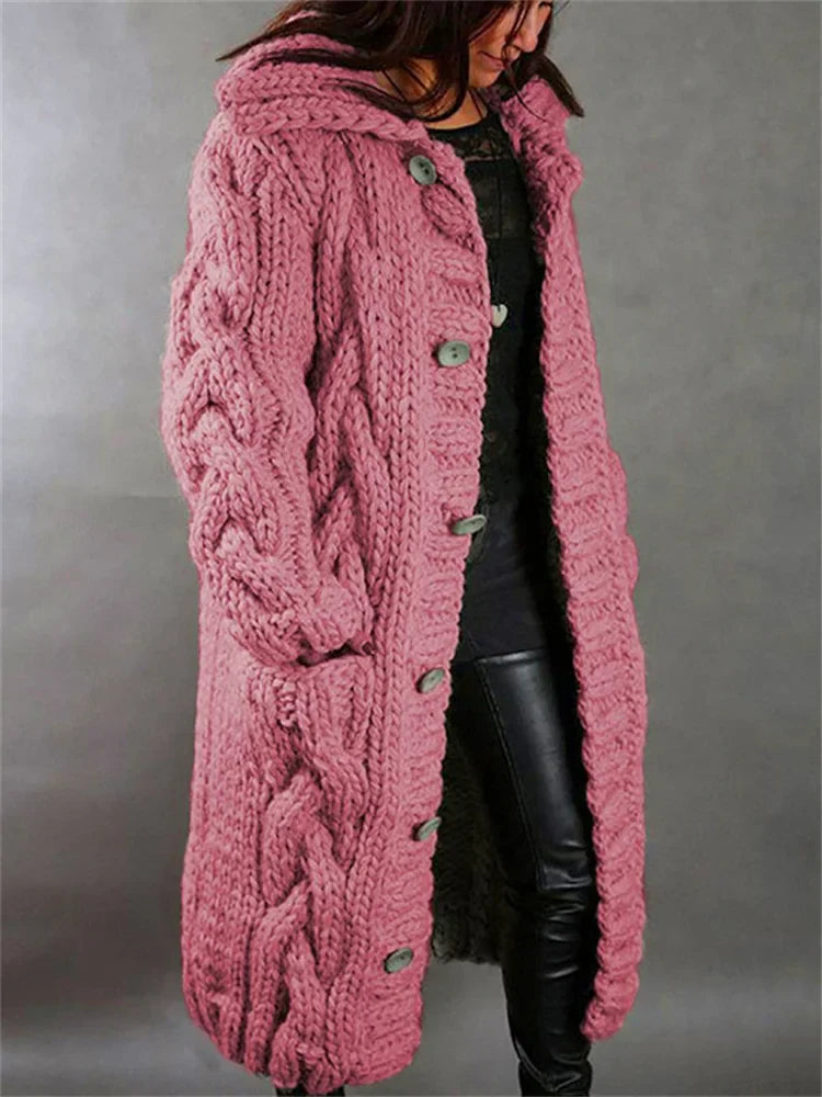 Heidi-Mode | Gemütliche Strickjacke mit Kapuze für Damen