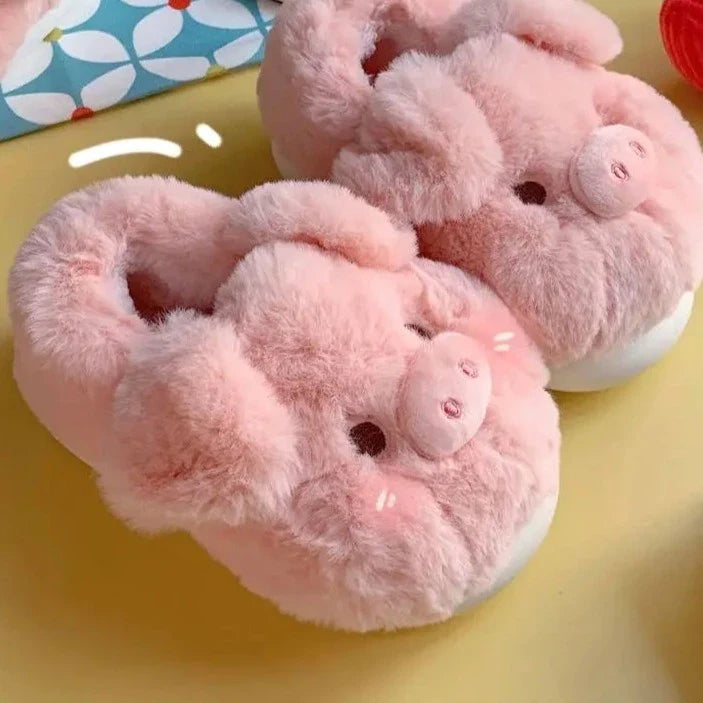 Heidi-Mode | Flauschige Schwein Hausschuhe