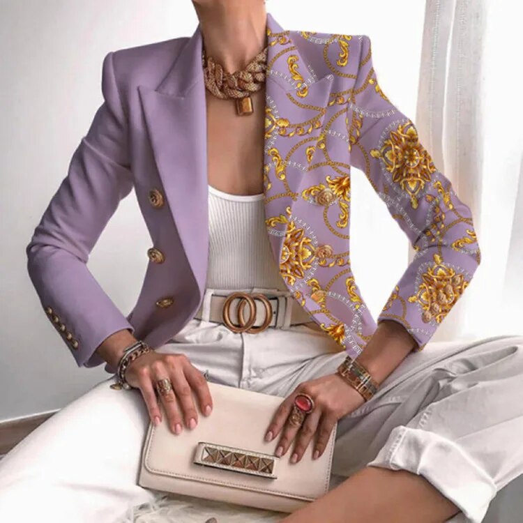 Heidi-Mode | Blazer Gedruckt In Der Taille