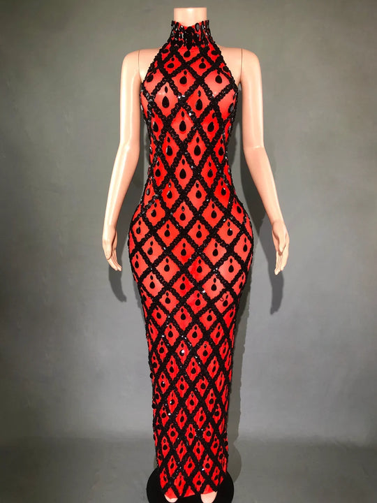 Heidi-Mode | Strass Netz Abend Ballkleid