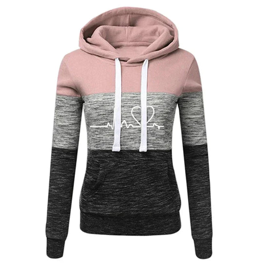 Heidi-Mode | Sweat À Capuche Schnitt Slim Mit Herz Und Beat Druck Für Frauen