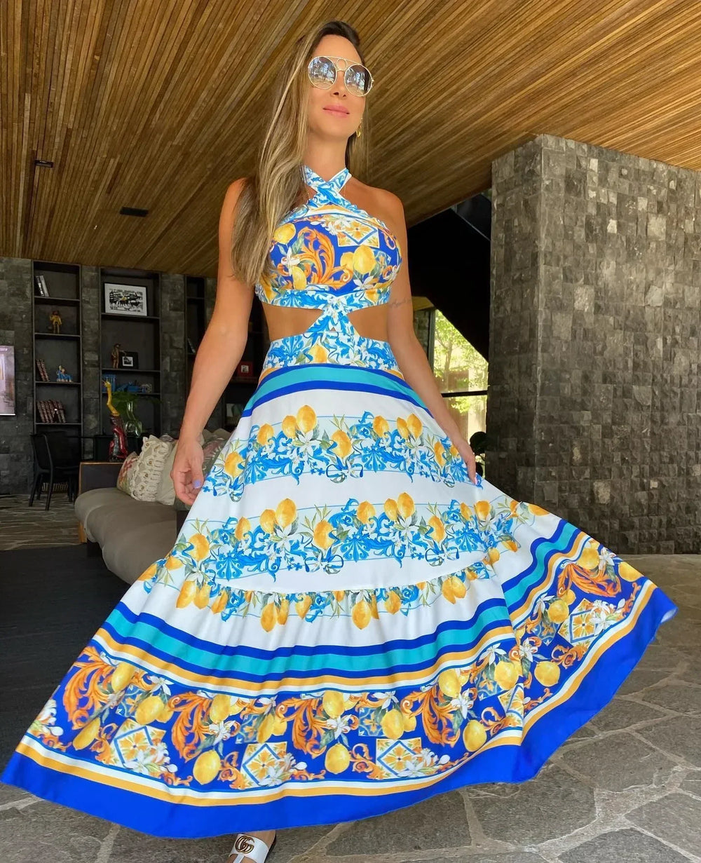 Heidi-Mode | Gedrucktes Kleid Boho Stil