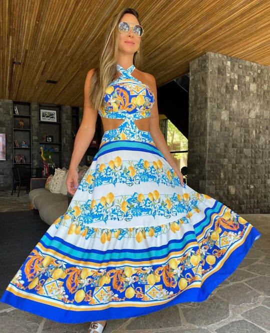 Heidi-Mode | Gedrucktes Kleid Boho Stil