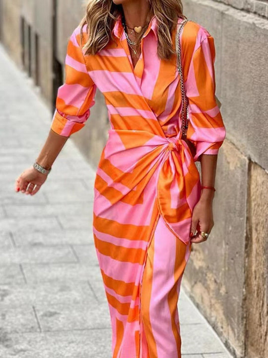 Heidi-Mode | Schickes Sommerkleid Orange Rosa