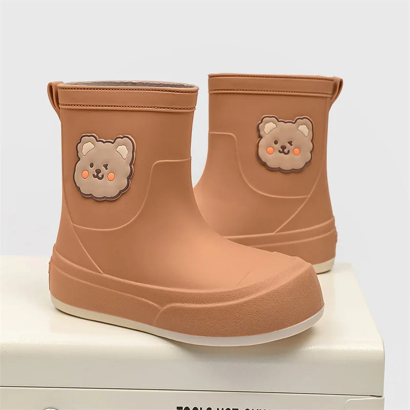 Heidi-Mode | Gummistiefel Wasserdicht Knöchellang Bären Design Einfaches Anziehen