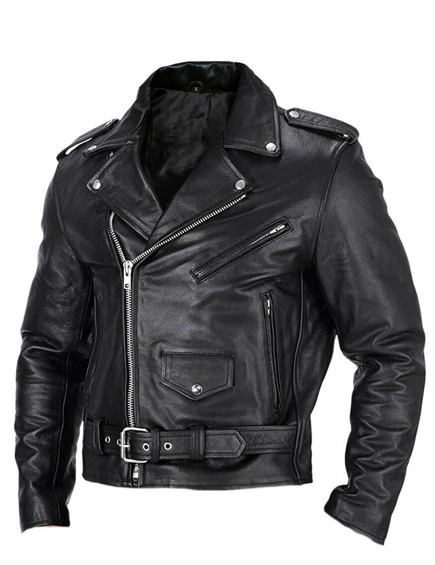 Heidi-Mode | Lederjacke für Herren Slim Fit Stehkragen Winddichte Motorradjacke