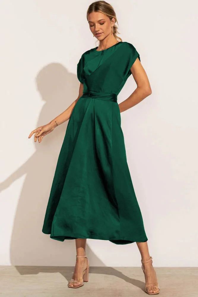 Heidi-Mode - Elegantes Festkleid aus Satin-Seide für Frauen