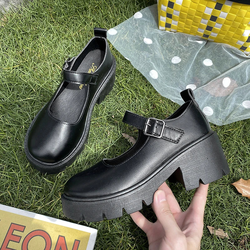 Heidi-Mode | Schuhe Frauen Schuhe Mary Janes Plattform Lolita Schuhe mit Absatz Pumps Frauen Japanischer Stil Vintage Mädchen High Heels Schuhe für Frauen