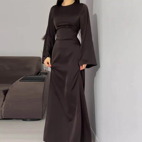Rundhals Damen Kleid