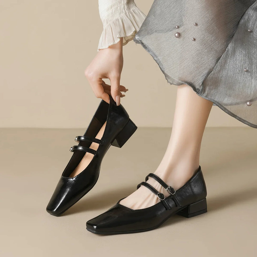 Heidi-Mode | Neue Frühling Damen Oberbekleidung Schuhe Quadrat Zehe Design Mary Jane Schuhe Damen Lässige Hohe Absätze Arbeitsboots Große Größen