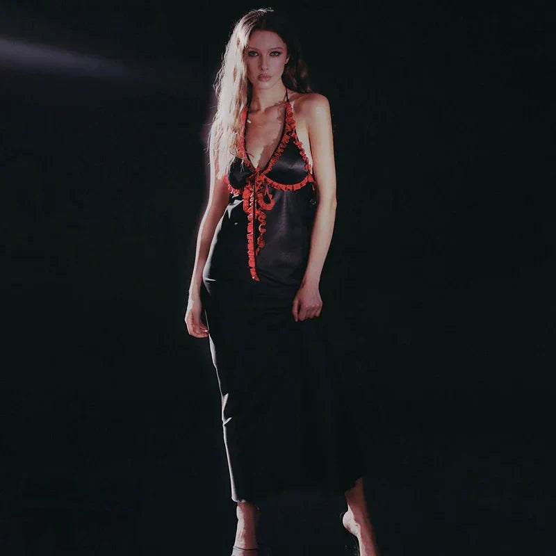 Seidiges Unterkleid mit Spitzensaum