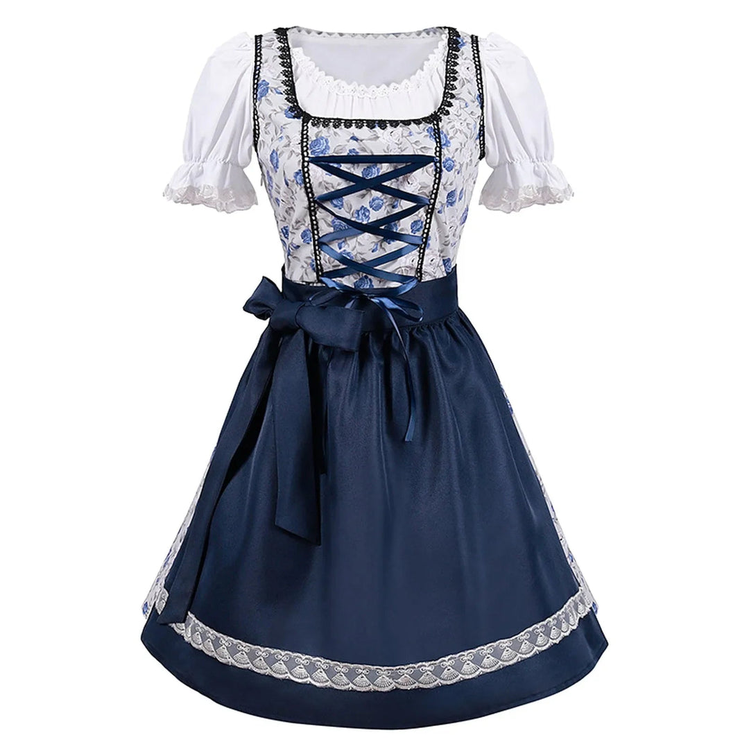 Heidi-Mode | Kurzärmelig Spitze Oktoberfest Kleid mit Schürze