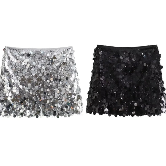 Heidi-Mode | Rock Damen Kurz Glitzerrock