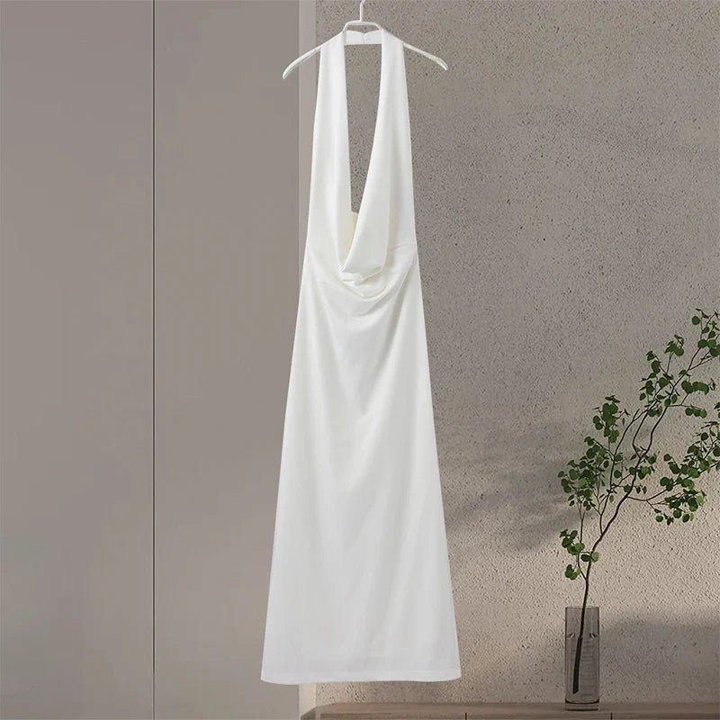 Heidi-Mode | Halter Offene V-Rückenlose Maxi Kleider