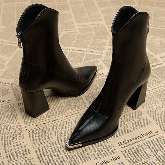 Heidi-Mode | Stiefel mit Hohem Absatz und Reißverschluss