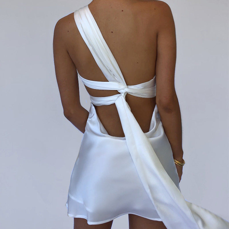 Heidi-Mode | Satin Hollow Bandage Mini Kleider