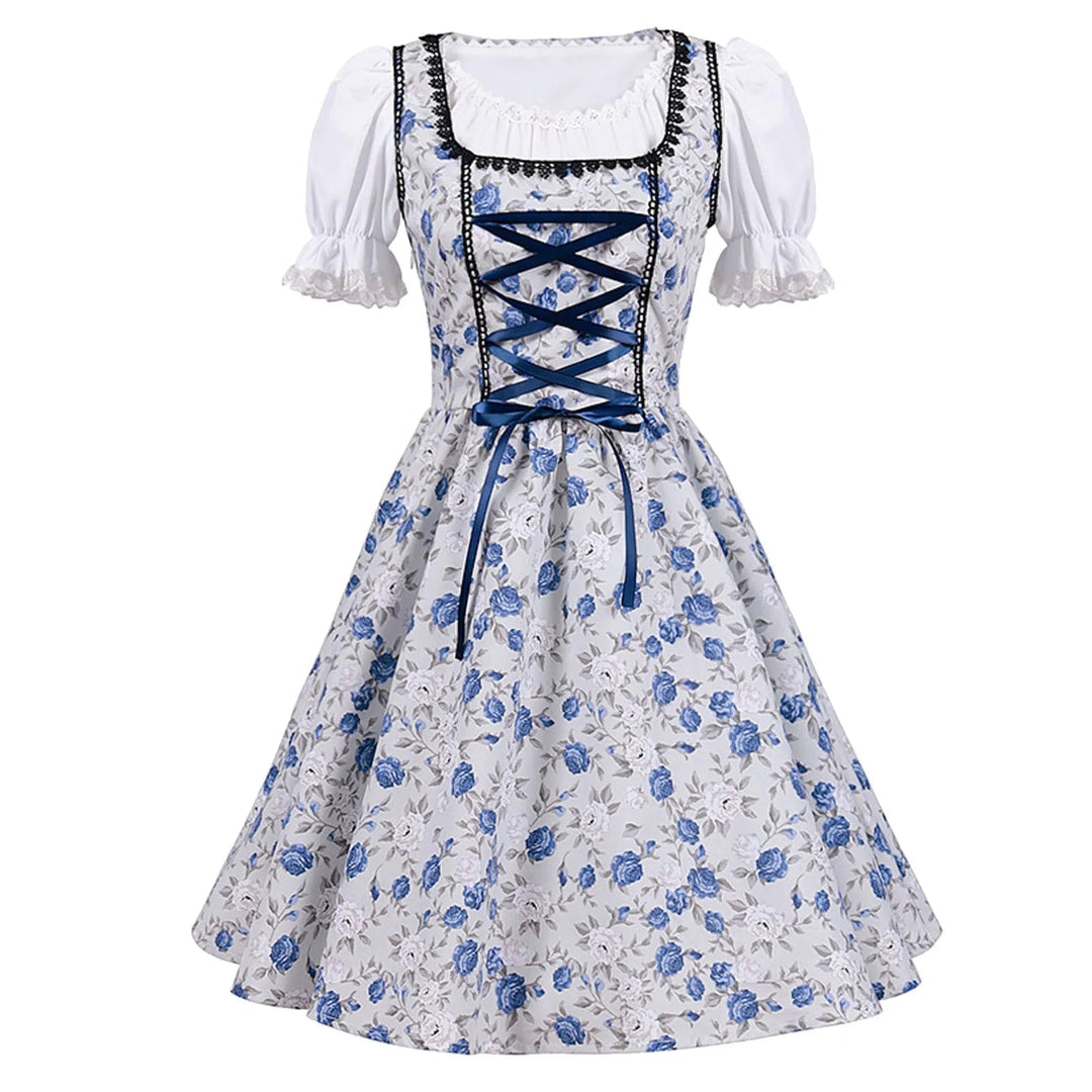 Heidi-Mode | Kurzärmelig Spitze Oktoberfest Kleid mit Schürze