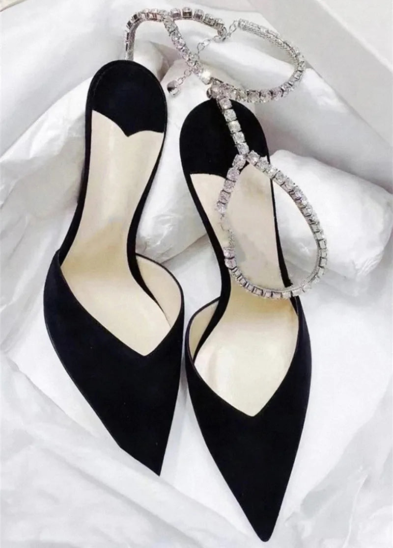 Heidi-Mode | Luxus Rhinestone Ketten Damen Pumps Designer Sandalen Hohe Absätze Sommer Knöchelriemen Fest Schuhe Stern Stil Hochzeit Prom Schuhe