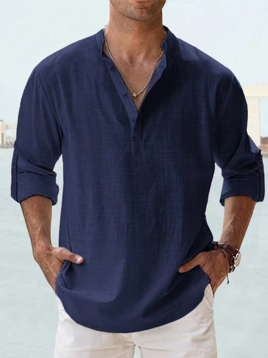 Heidi-Mode | Glattes Lässiges Leinen Overshirt