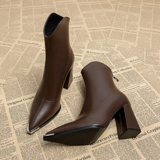 Heidi-Mode | Stiefel mit Hohem Absatz und Reißverschluss