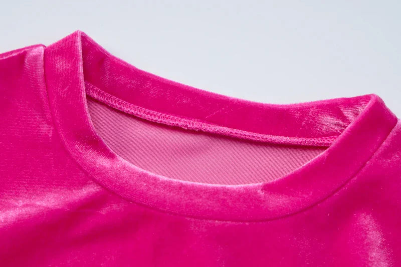 Heidi-Mode | Samt Lange Ärmel Einfarbige Handschuhe
