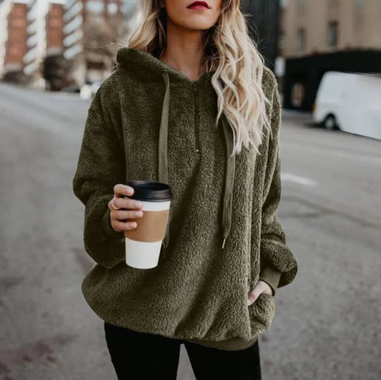 Heidi-Mode - Lässiger herbstweicher Hoodie mit Kordelzug für Frauen