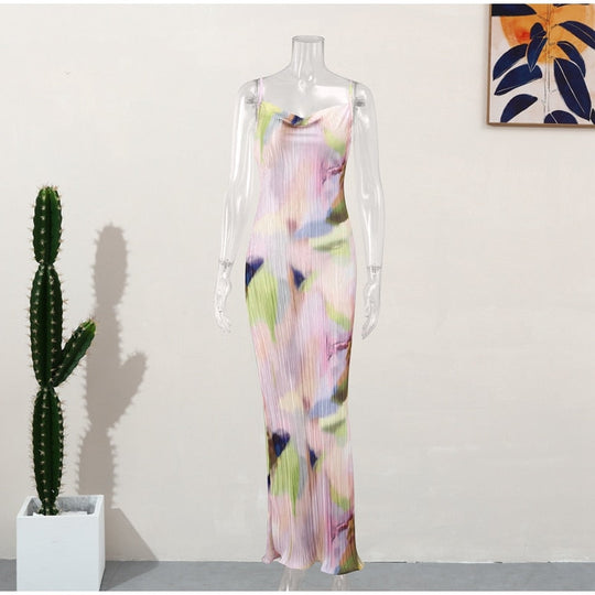 Heidi-Mode | Bedruckte Gefaltete Sling Sommerkleider