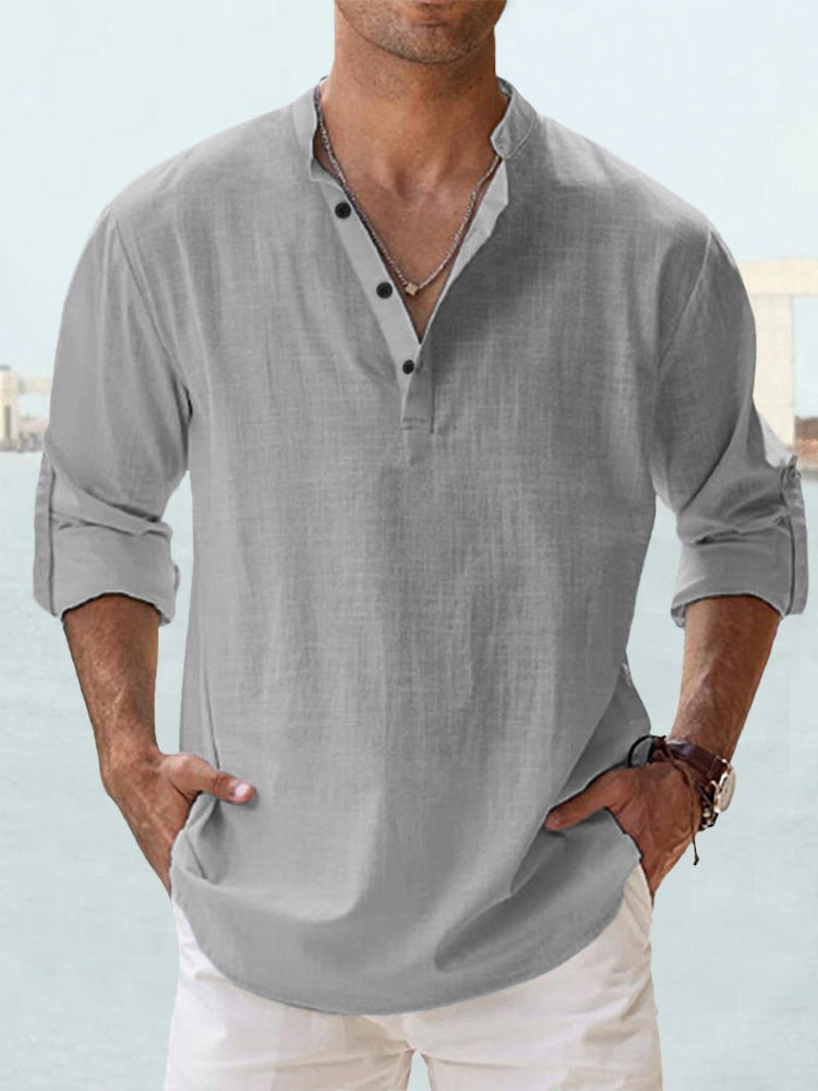 Heidi-Mode | Glattes Lässiges Leinen Overshirt