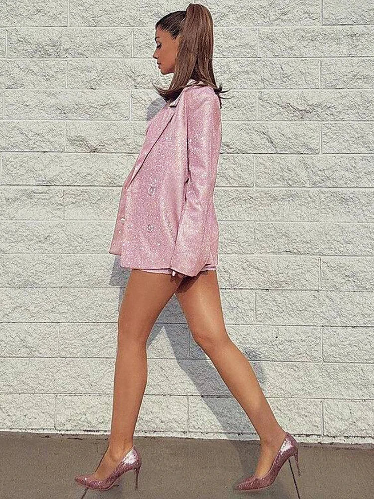 Heidi-Mode | Heller Seiden Glänzender Blazer