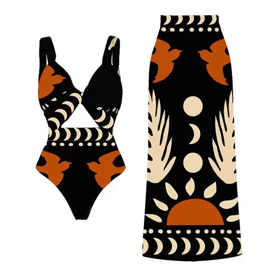 Heidi-Mode | Europa und Usa Neue Badeshorts Retro Gedruckte Mesh Hosen Bikini Konservative Damen Badeanzug