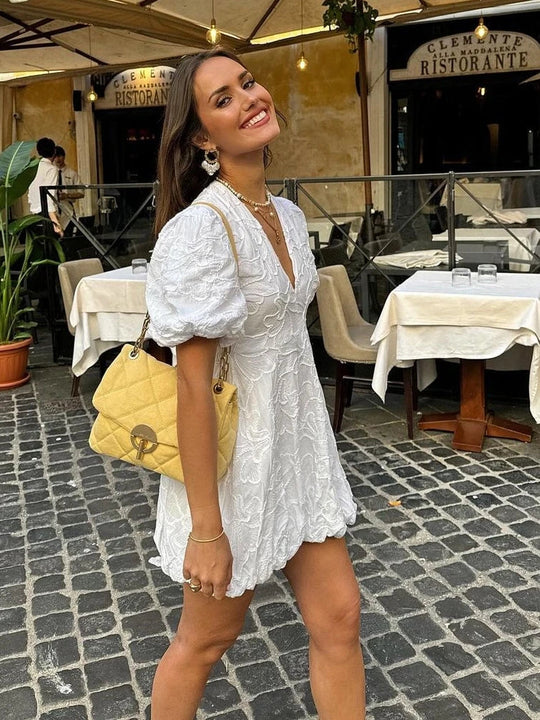 Heidi-Mode | Damen Liebendes Weißes Kleid
