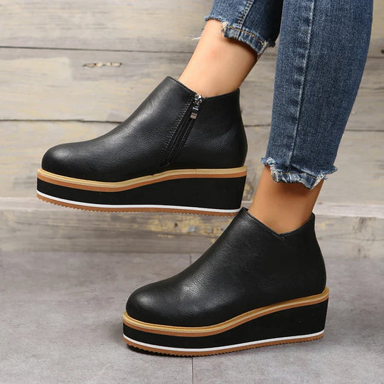 Heidi Ankle Boots mit Reißverschluss und Plateau