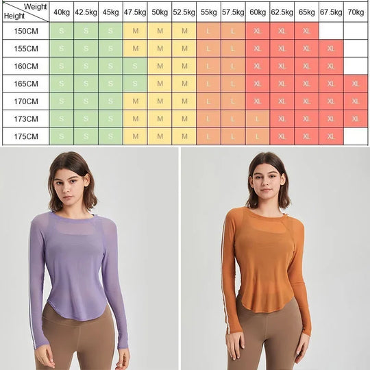 Heidi-Mode | Cloud Hide Hot Mädchen Sport T-Shirts Frauen Top Mode Yoga T-Shirts Gym Damen Training Cover Up Herbst Lange Ärmel Bluse Sportbekleidung