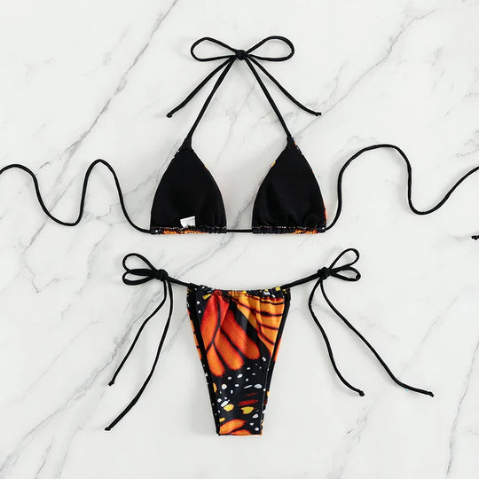 Heidi-Mode | Butterfly Triangle Thong Mikro Bikini Satzs