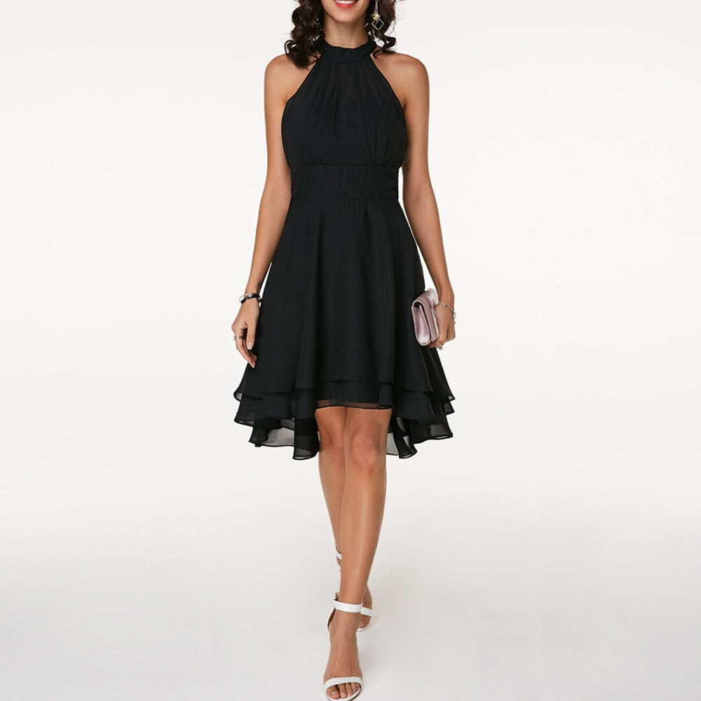 Heidi-Mode | Damen Kleid mit Rüschen Neckholder