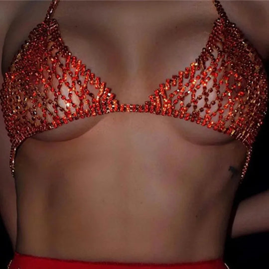 Heidi-Mode | Ibiza Grundlegend Rhinestone Body Chain Bh