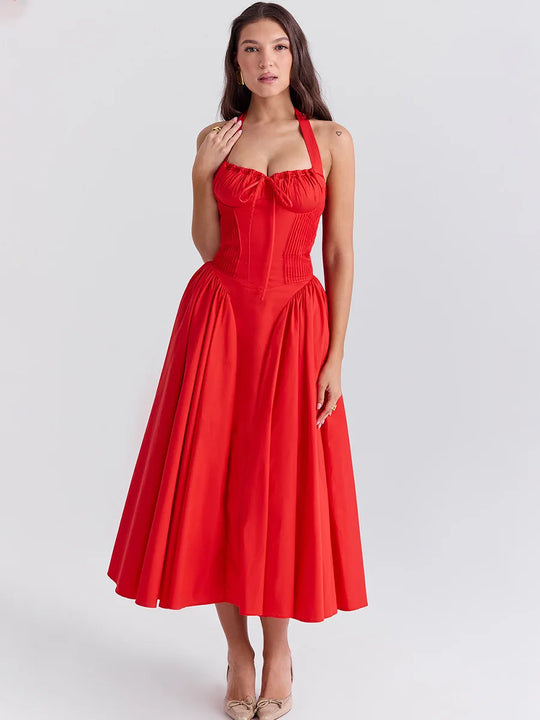Heidi-Mode | Halter Urlaub Midi Kleider