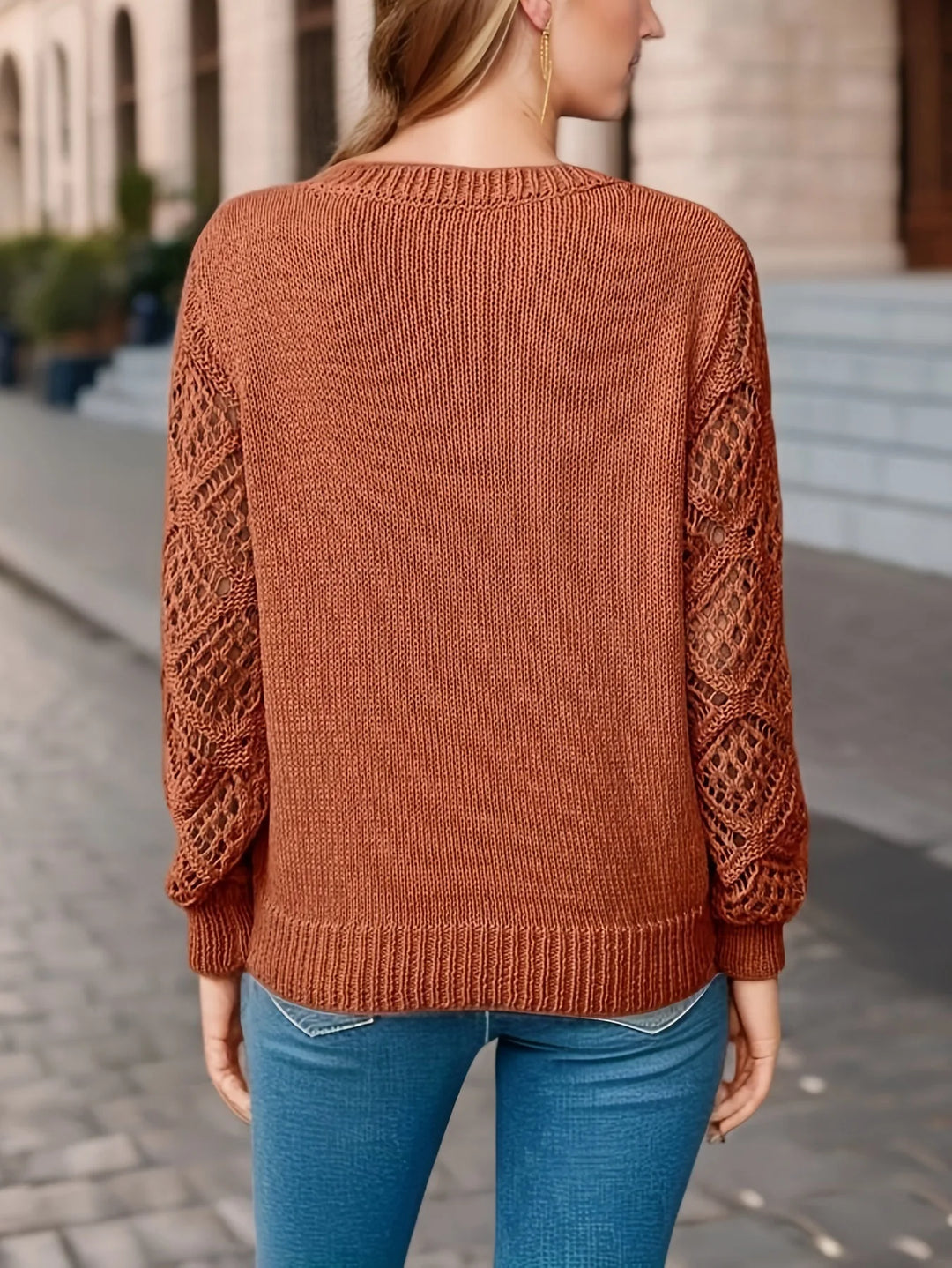 HeidiMode | Solid V-Ausschnitt Strickpullover