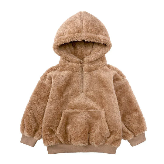 Heidi-Mode Comfort Modische Bären-Kinderjacke aus dickem Samt