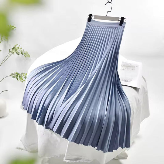 Heidi-Mode | Satin Plissee Rock Hohe Taille
